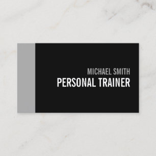 Bold Black and Grey Personal Trainer Business Card