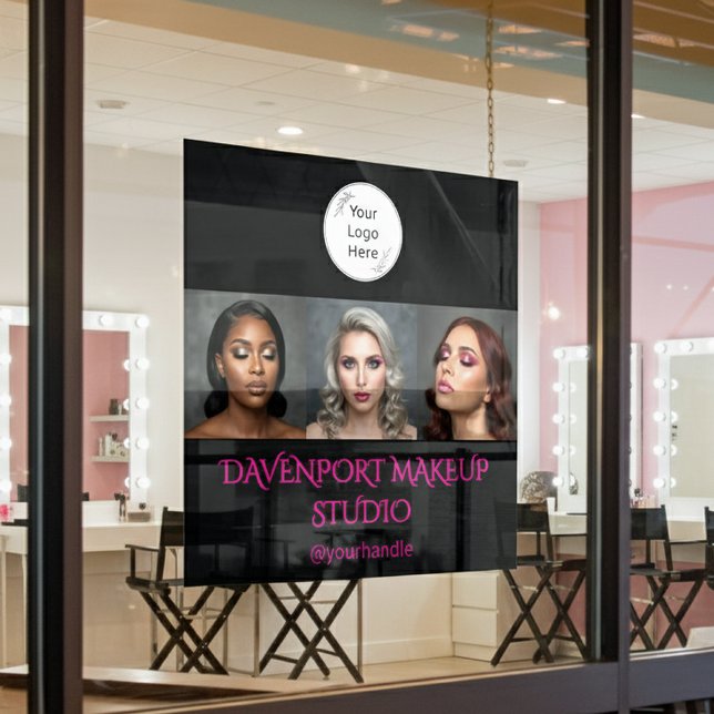 Bold Black and Hot Pink 3 Photo Window Cling (Creator Uploaded)