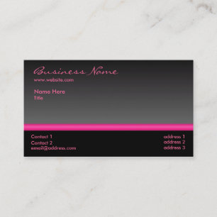 Bold Black and Pink business card