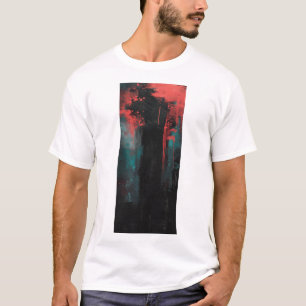 Bold Black and Red Abstract Art T-Shirt