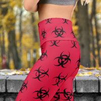 Bold Black and Red Biohazard Pattern Yoga