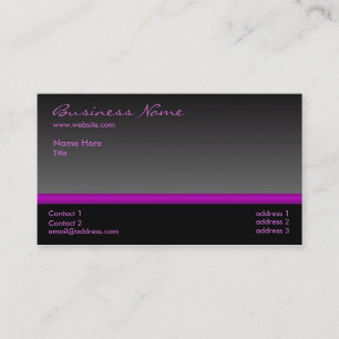 Bold Black and Violet business card