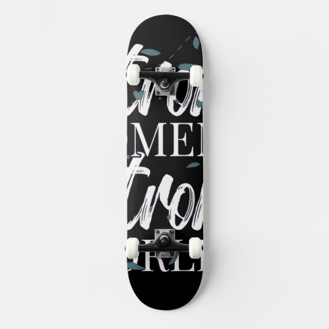 Bold Black and White Abstract Typography Custom Sk Skateboard (Front)