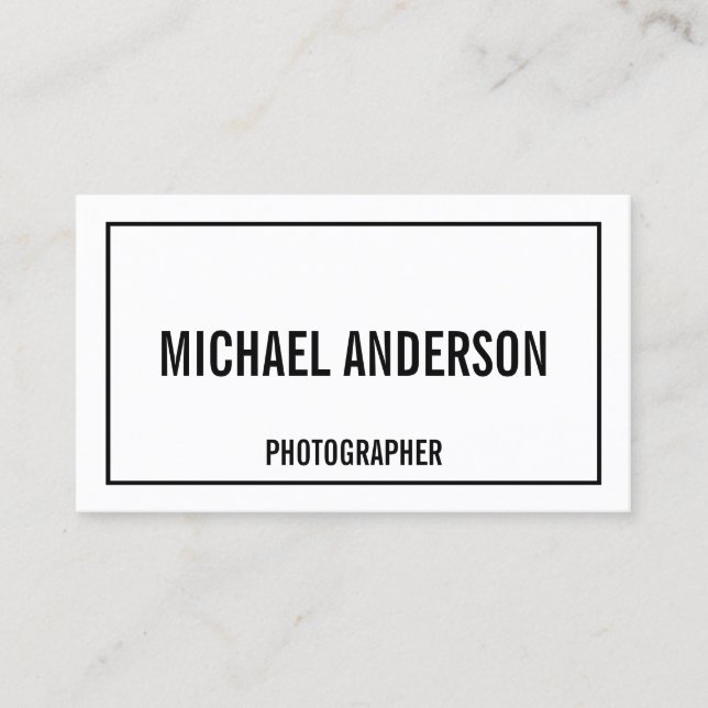 Bold Black and White Business Card (Front)