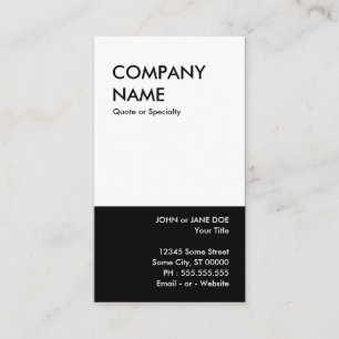 bold black and white business card