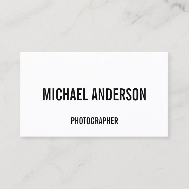 Bold Black and White Business Card (Front)