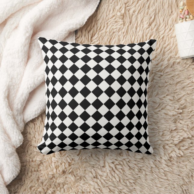 Bold Black and White Chevron Pattern Classic Cushion (Blanket)