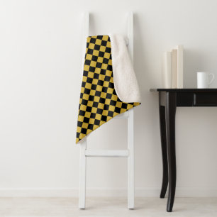 Bold Black and White Chevron Pattern Classic Sherpa Blanket