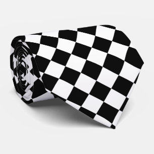 Bold Black and White Chevron Pattern Classic Tie