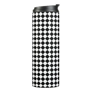 Bold Black and White Chevron Pattern Thermal Tumbler