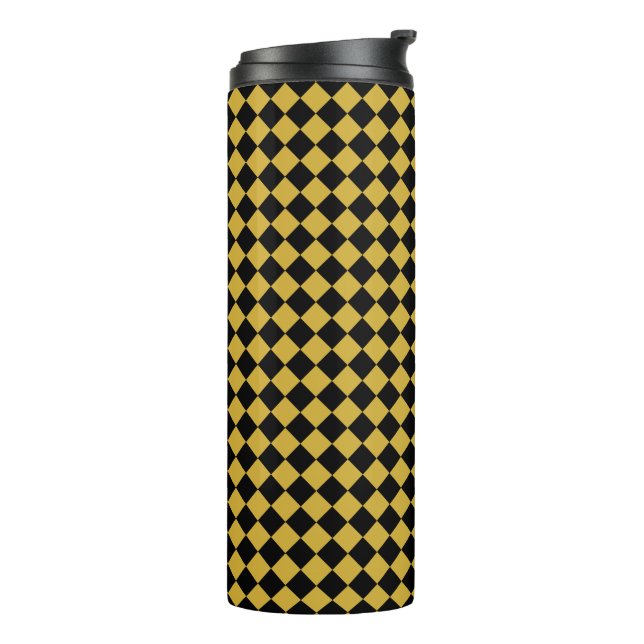 Bold Black and White Chevron Pattern Thermal Tumbler (Rotated Left)
