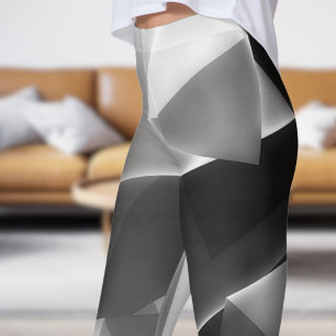 Bold Black and White Contrast Print Leggings