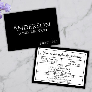 Bold Black and White Family Reunion Invitation
