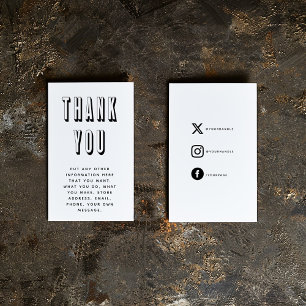 Bold black and white fun thank you Enclosure Card