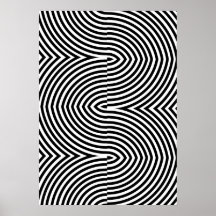 Bold Black and White Geometric Abstract Poster