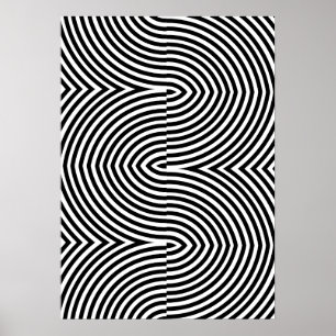 Bold Black and White Geometric Abstract Poster