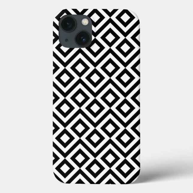 Bold Black and White Geometric Meander Case-Mate iPhone Case (Back)
