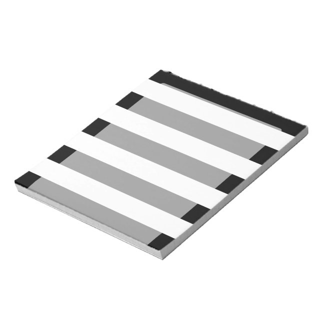 Bold Black And White Horizontal Stripes Notepad (Rotated)