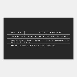 Bold Black and White Luxury Matte Candle Label