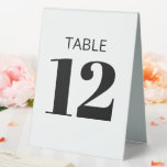 Bold Black and White Modern Reception<br><div class="desc">Bold Typography Black and White Modern Reception Table Number Tent Sign</div>