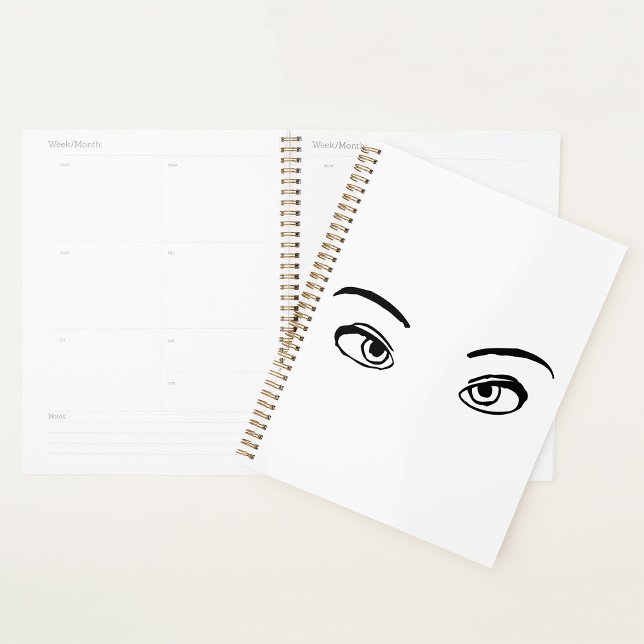 Bold Black and White Mysterious Eyes Illustration  Planner (Creator Uploaded)