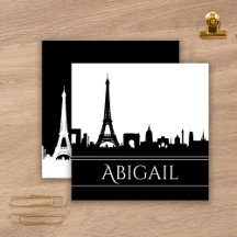 Bold Black and White Paris Skyline Eiffel Tower