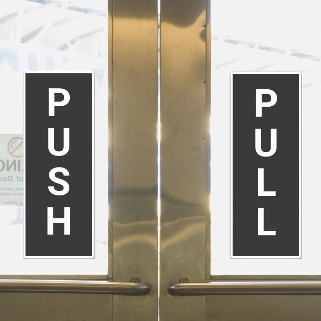 Bold Black And White Push Pull Door (Bold Black And White Push Pull Door Sticker
)