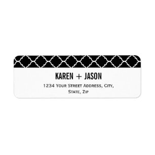 bold black and white quatrefoil