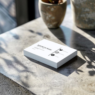 Bold black and white social media business card
