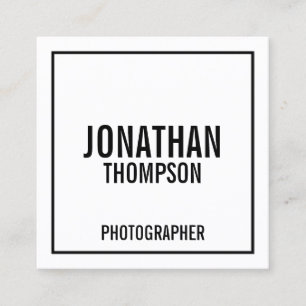 Bold Black and White Square Business Card