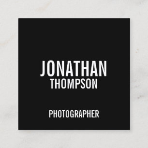 Bold Black and White Square Business Card