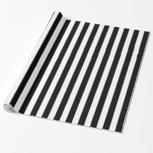 Bold black and white stripe pattern wrapping paper