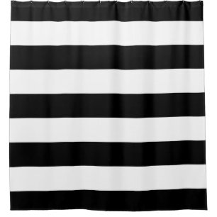 Bold Black and White Stripes Shower Curtain