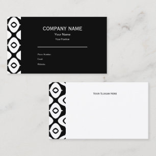 Bold Black and White Symmetrical Arabesque Pattern Business Card
