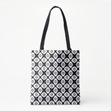 Bold Black and White Symmetrical Arabesque Pattern