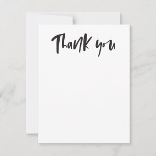 Bold black and white thank you note card