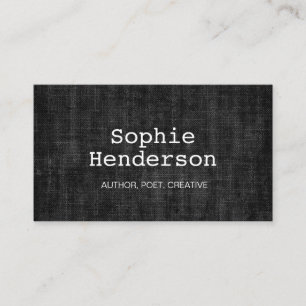 Bold  Black and White Typewriter Style Author Business Card