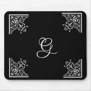 Bold Black and White Vintage Personalised Mouse Mat