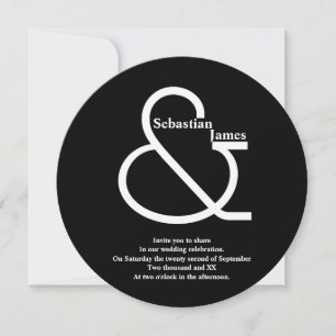 Bold Black and White Wedding Invitation