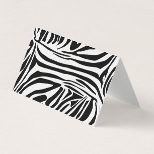 Bold Black and White Zebra Print Pattern Business Card