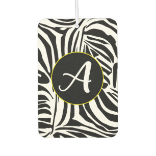Bold Black and White Zebra Print Pattern Car Air Freshener