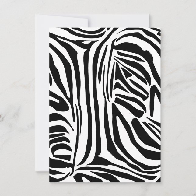 Bold Black and White Zebra Print Pattern Card (Front)