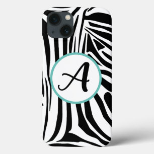 Bold Black and White Zebra Print Pattern iPhone 13 Case