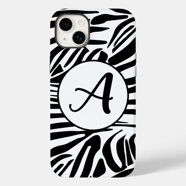 Bold Black and White Zebra Print Pattern Case-Mate iPhone Case (Back)