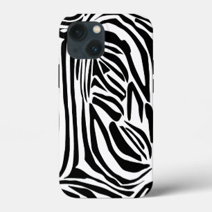 Bold Black and White Zebra Print Pattern iPhone 13 Mini Case