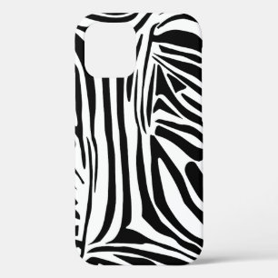 Bold Black and White Zebra Print Pattern iPhone 12 Case