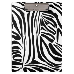 Bold Black and White Zebra Print Pattern Clipboard
