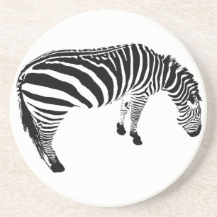 Bold Black and White Zebra Print Pattern Coaster