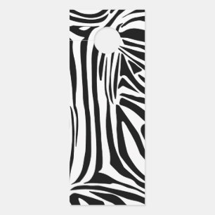 Bold Black and White Zebra Print Pattern Door Hanger