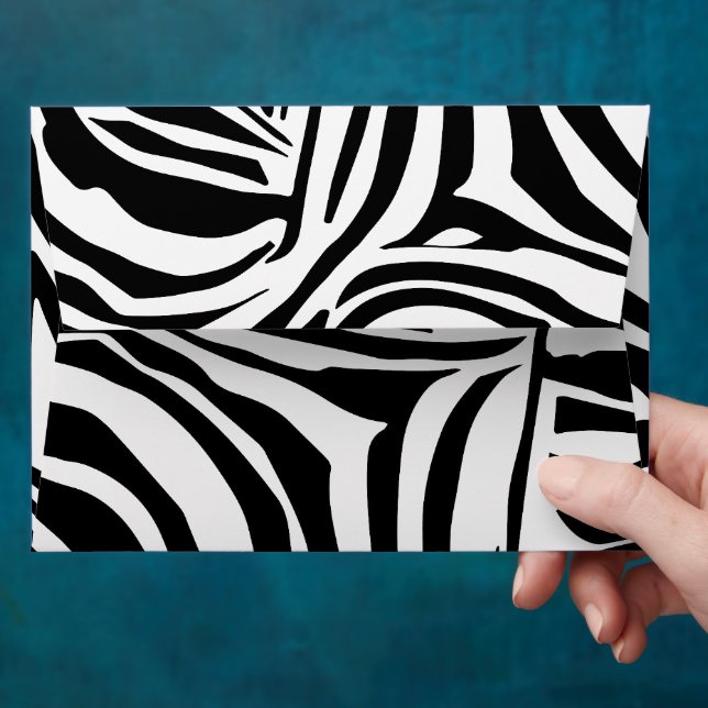 Bold Black and White Zebra Print Pattern Envelope (Hand)